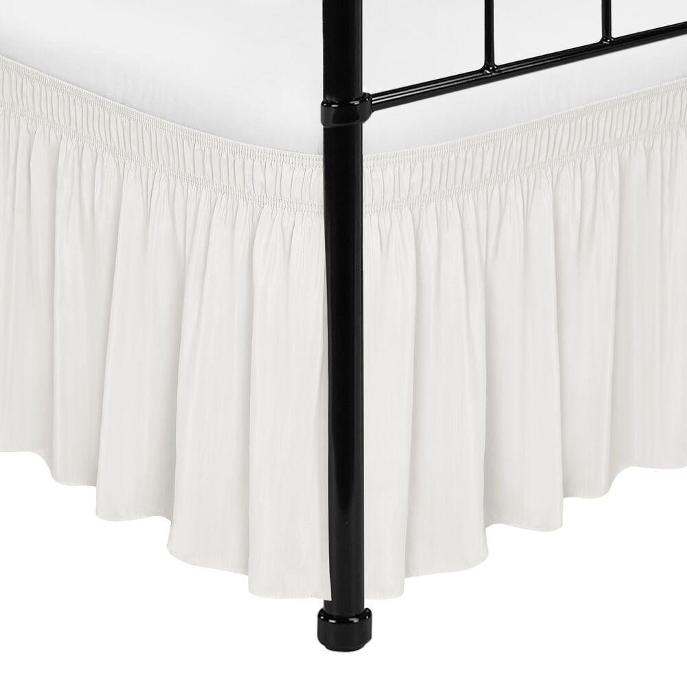 Twin/Twin XL Wrap Around Bed Skirt (Ivory, 15" Drop)